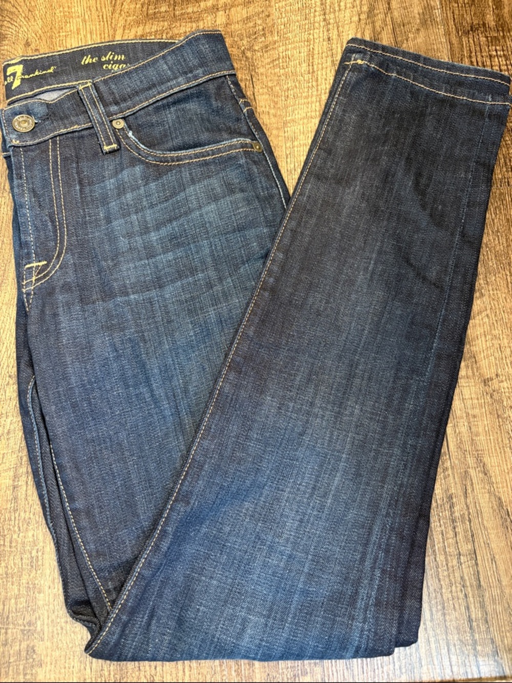 7 For All Mankind Indigo The Slim Cigarette Jeans Dark Blue